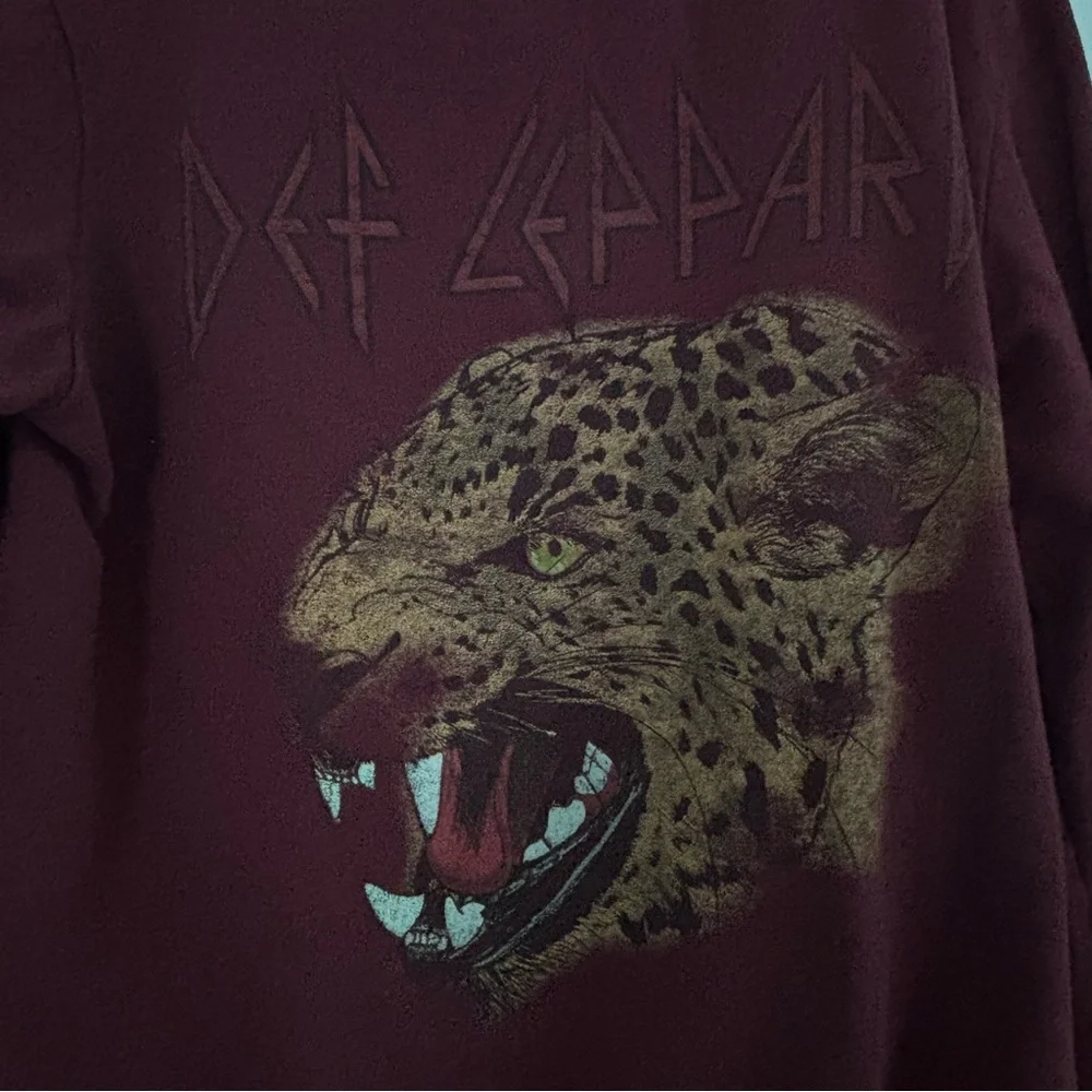 Def Leppard Burgundy Crew Neck Sweatshirt